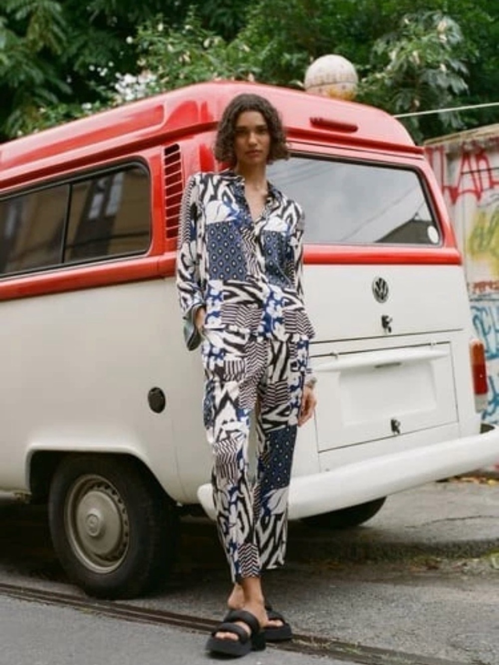 ZARA PRINTED SHIRT & PANTS SET
